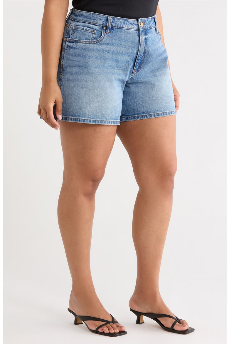 Jane High Waist Denim Shorts, Alternate, color, PEACEFUL