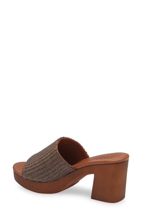 Cordani Waylin Platform Slide Sandal In Cacao Raffia