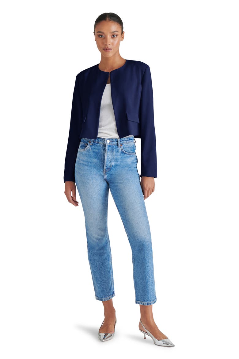 Serene Crop Blazer, Alternate, color, MARINE