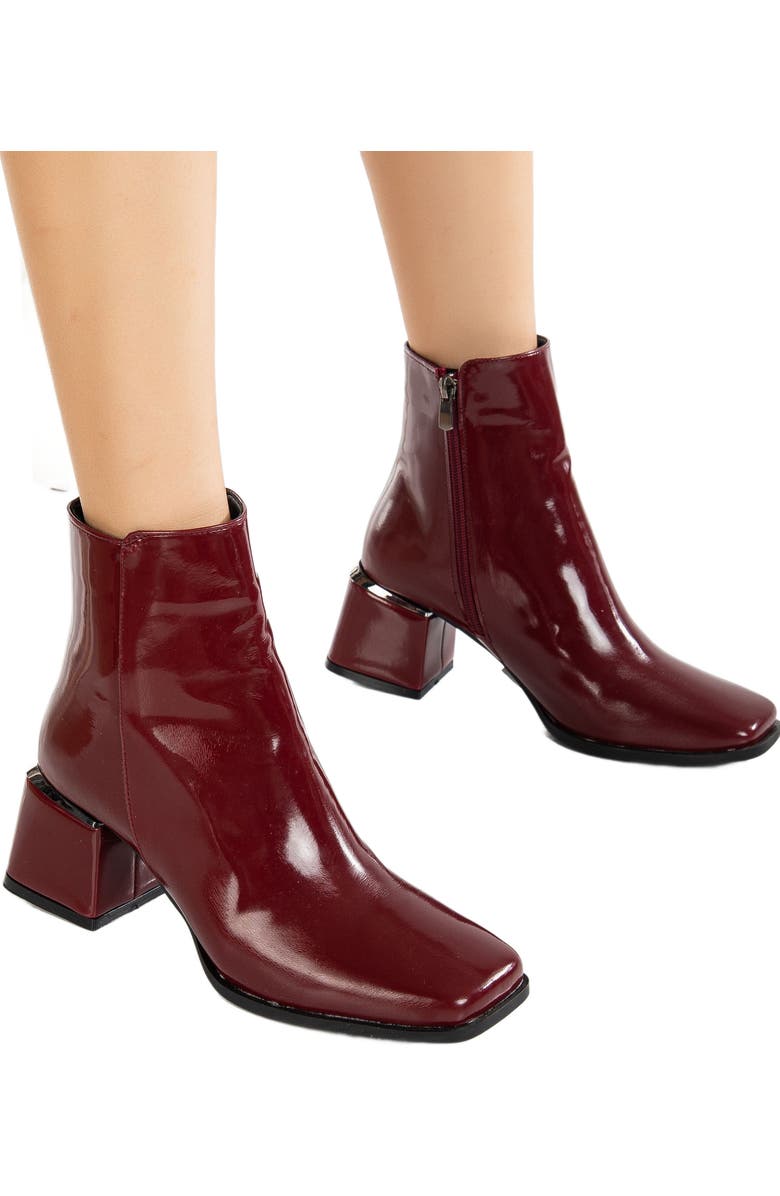 Forever & Always Shoes Odette Ankle Boots, Alternate, color, Burgundy Patent