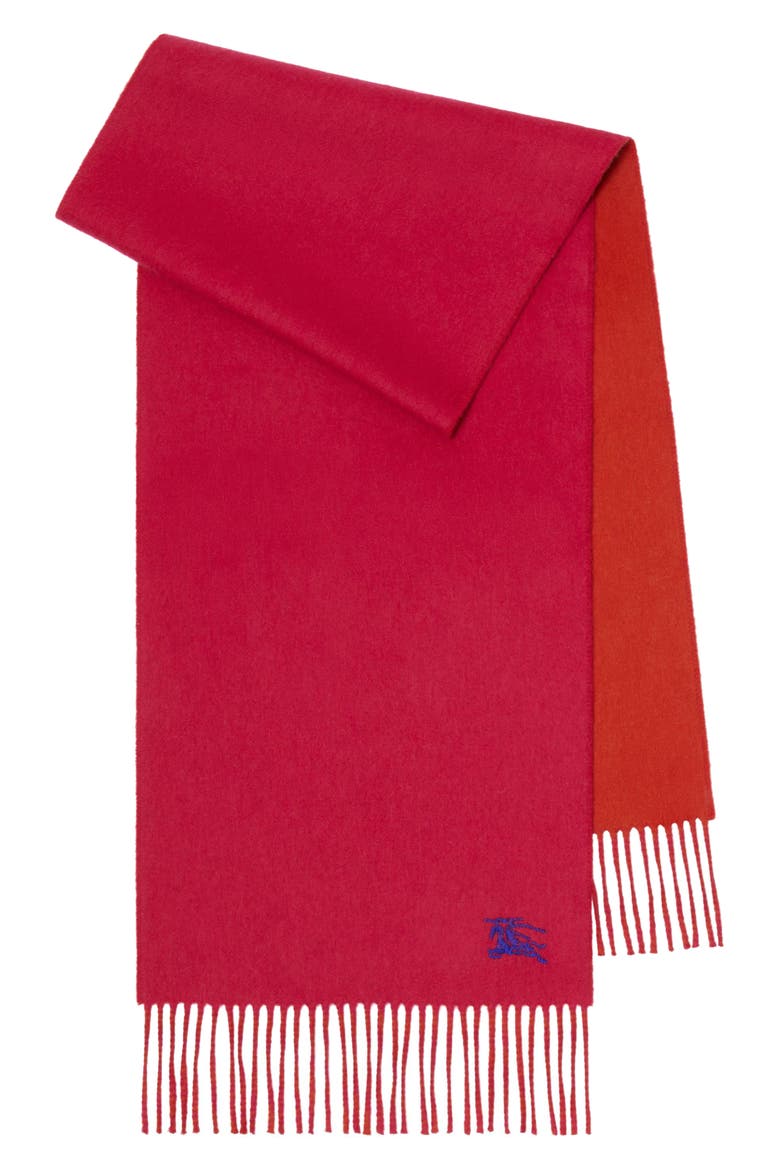 Reversible EKD Embroidered Cashmere Scarf, Main, color, TART/ ROUX