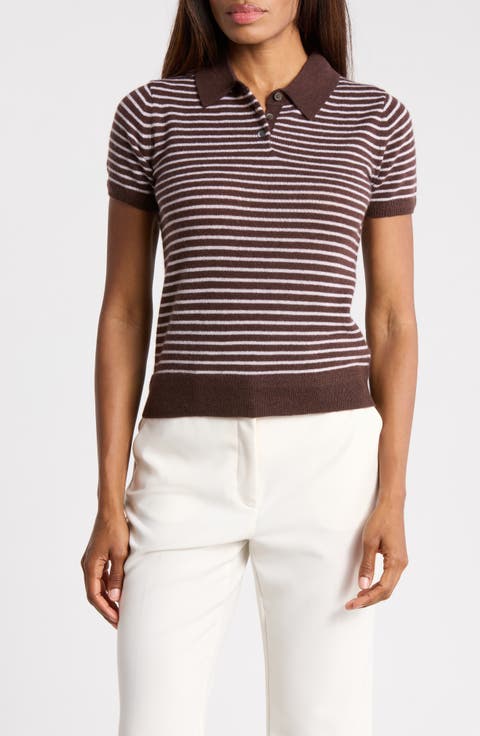 Stripe Cashmere Polo