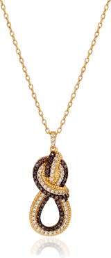 SUZY LEVIAN Twisted Knot Cubic Zirconia Pendant Necklace