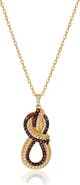 SUZY LEVIAN Twisted Knot Cubic Zirconia Pendant Necklace