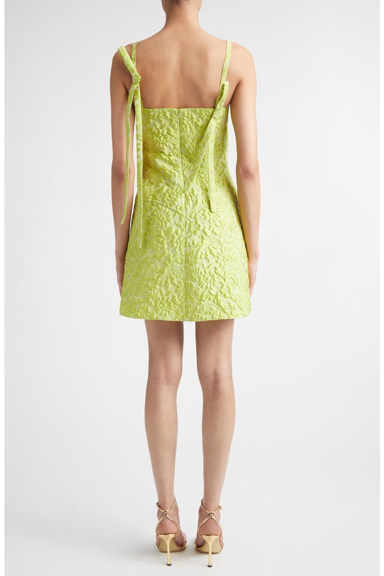 Eliezer Cloqué Minidress, Alternate, color, LIME GREEN