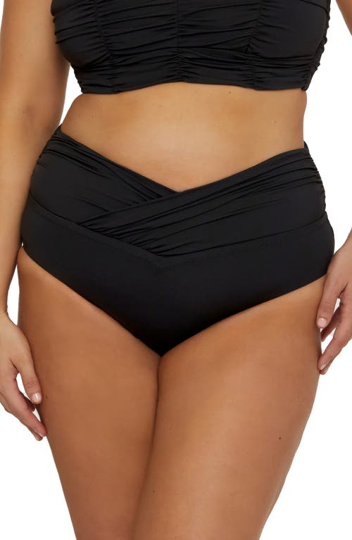 Becca Etc. Marble Canyon High Waist Bikini Bottoms in Black  product