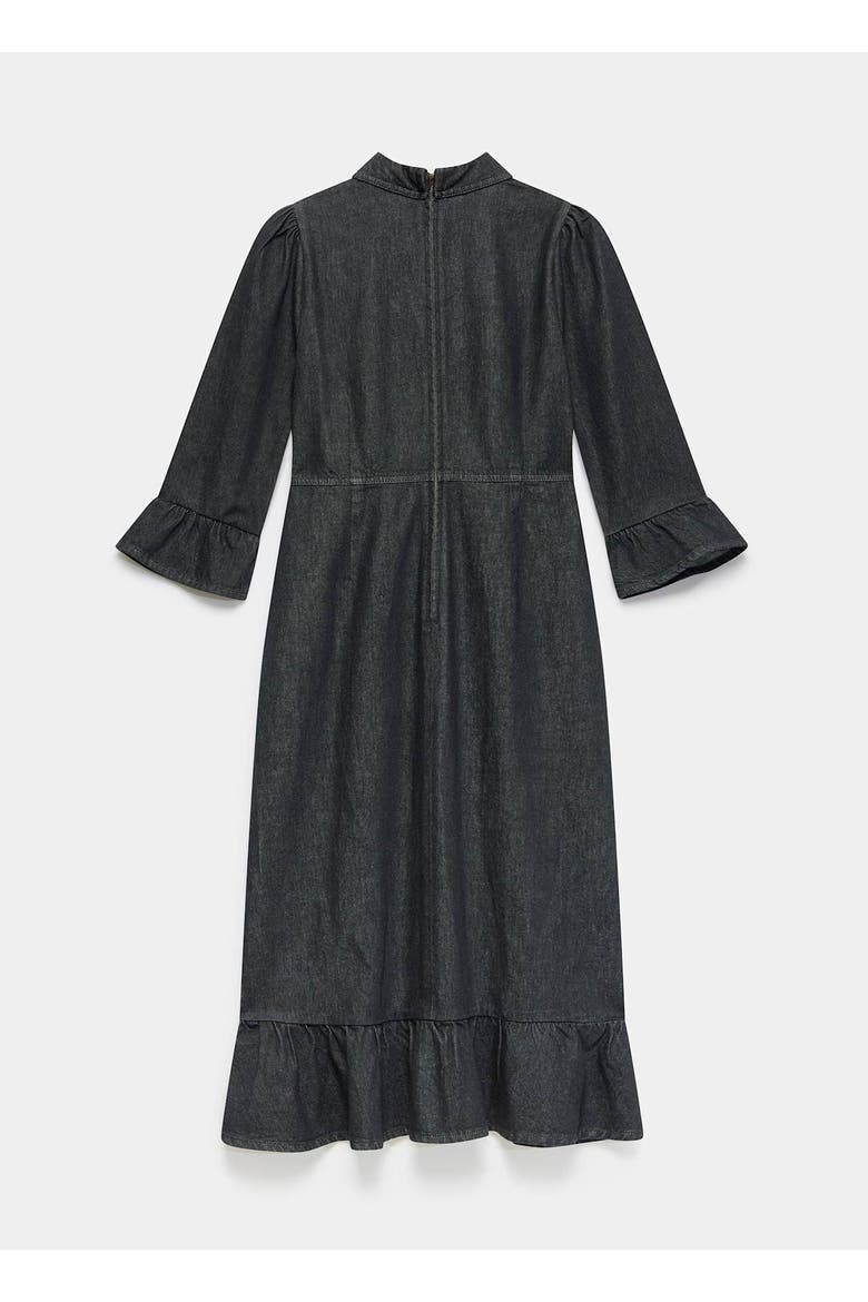 Denim Belted Midi Shirt Dress, Alternate, color, Black