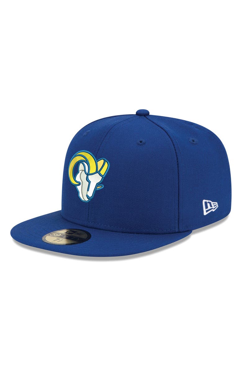 New Era Men's New Era Royal Los Angeles Rams Omaha Ram Head 59FIFTY Fitted Hat, Main, color,