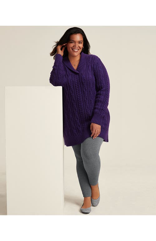 Lands' End Starfish Mid Rise Knit Leggings In Gray