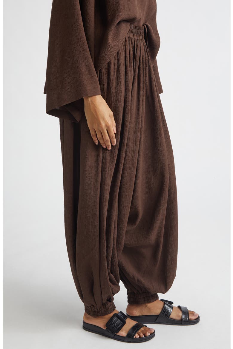 Sarouel Silk Seersucker Trousers, Alternate, color, ESPRESSO