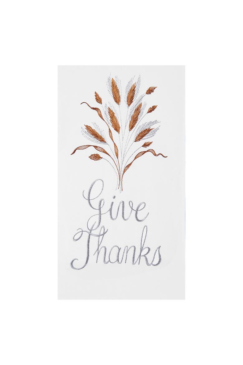 Give Thanks Flour Sack Cotton Kitchen Towel, Main, color, White