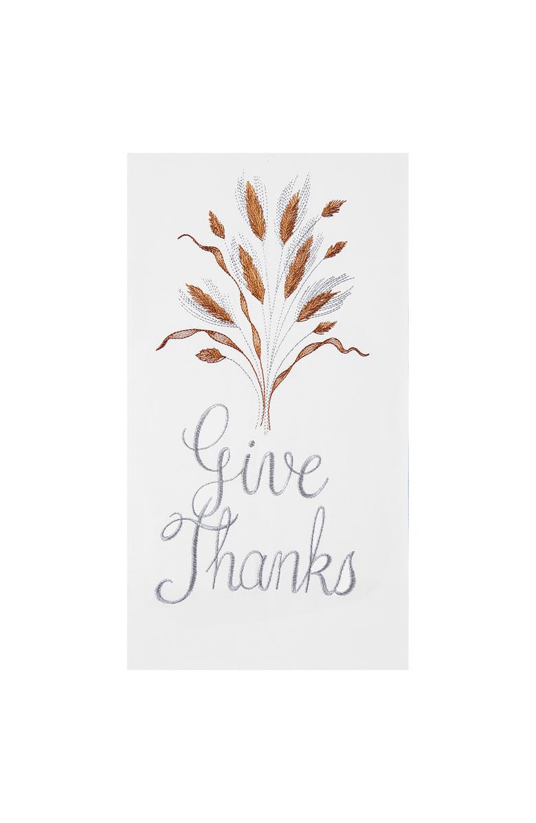 C&F Home Give Thanks Flour Sack Cotton Kitchen Towel, Main, color, White