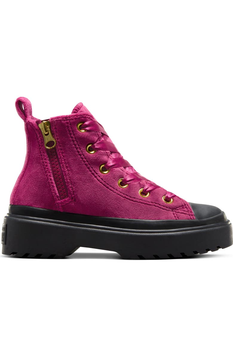 Converse Chuck Taylor<sup>®</sup> All Star<sup>®</sup> Velvet Lug Hi Sneaker, Alternate, color,