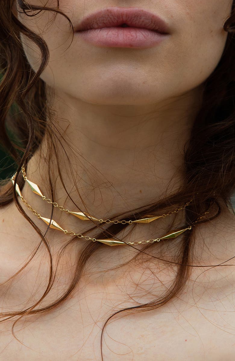 Monica Rich Kosann Points North Geometric Station Necklace, Alternate, color, Gold