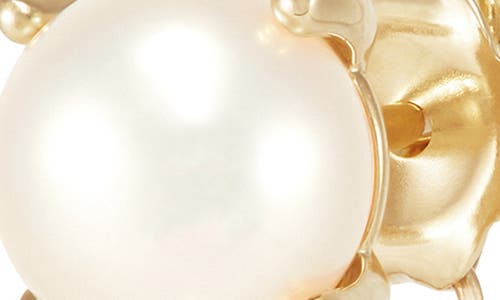 Frankie & Zoe Freshwater Pearl Chain Front/back Earrings In Yellow Gold/pearl