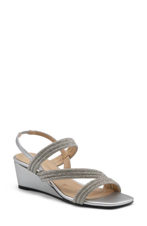 Alanis Embellished Wedge Sandal (Women)