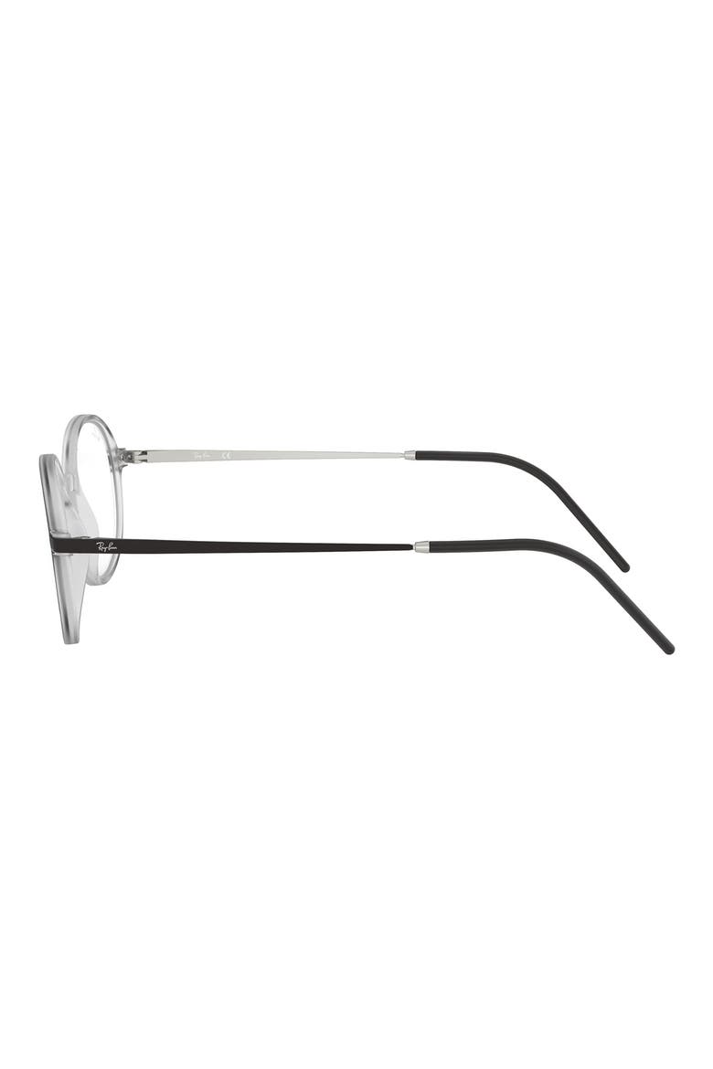 50mm Oval Optical Glasses, Alternate, color, ROSE GOLD BLACK