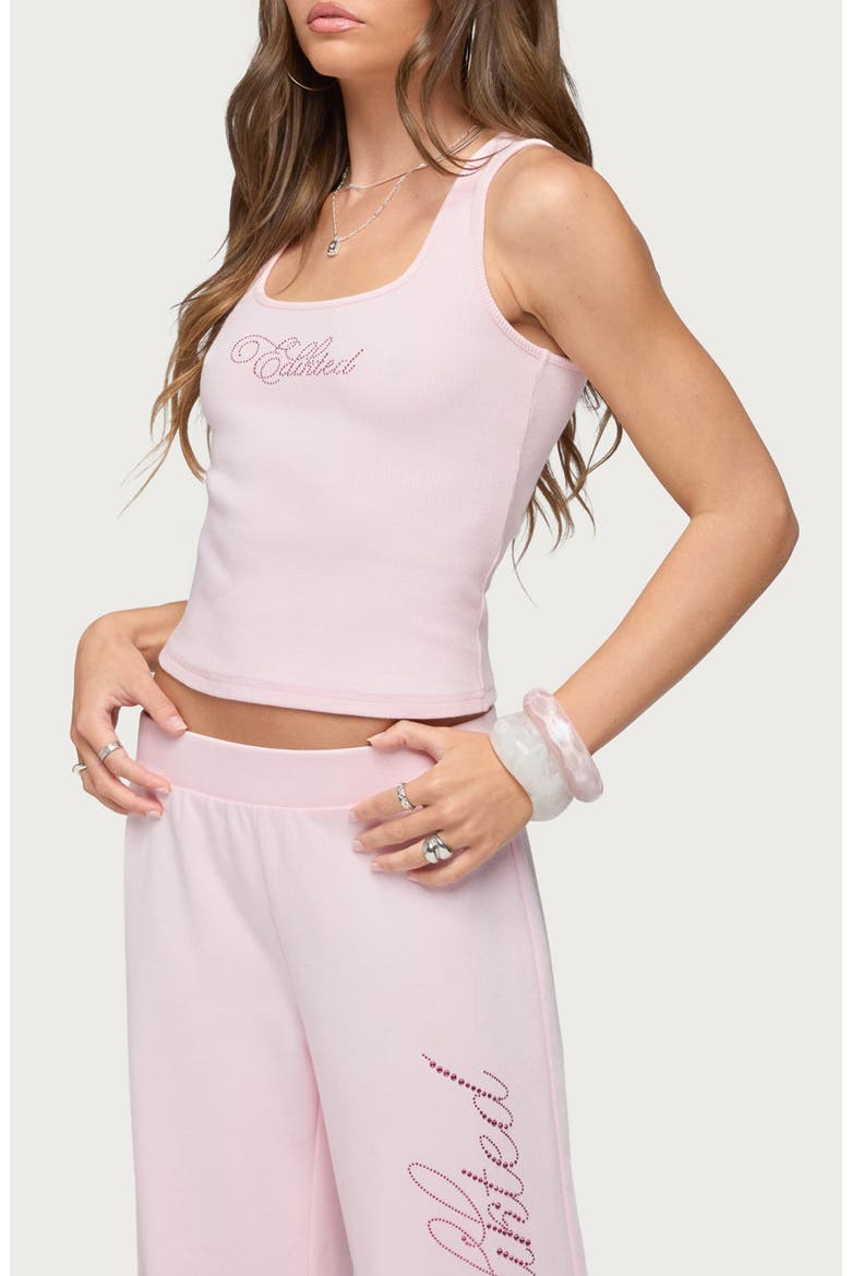 Studio Rhinestone Crop Tank, Alternate, color, LIGHT-PINK