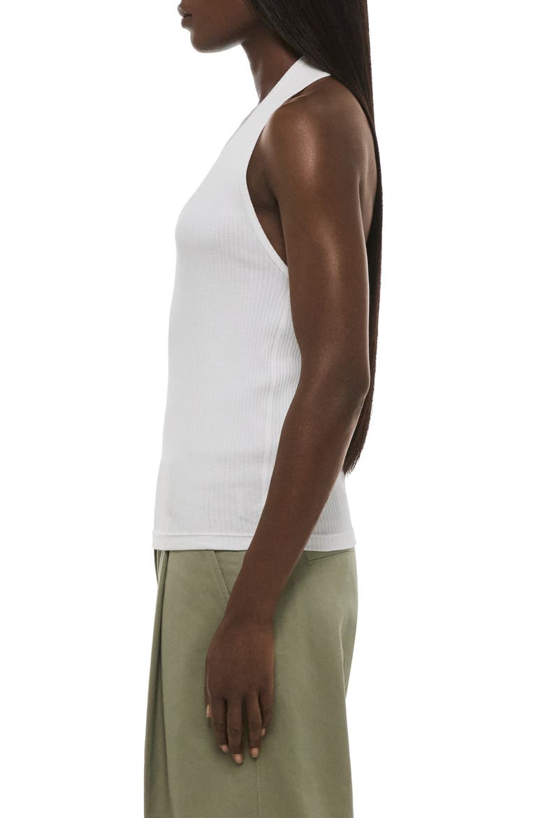 Stretch Cotton Halter Tank, Alternate, color, OPTIC WHITE