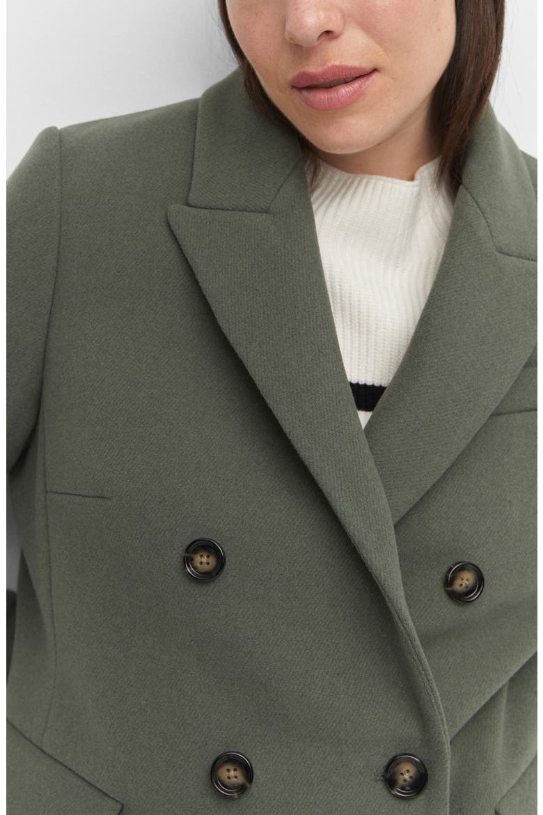 Double Breasted Coat, Alternate, color, KHAKI