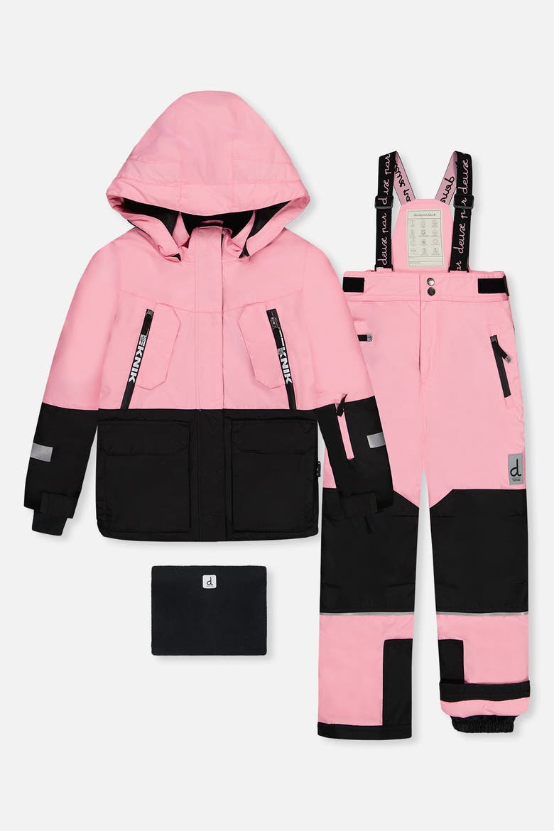 Fleece Teknik Jacket & Pants Two Piece Snowsuit, Main, color, Pink