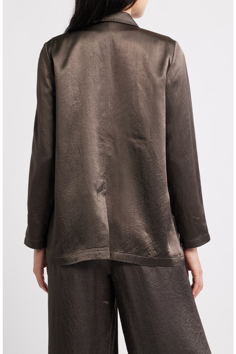 Crinkled Satin Blazer, Alternate, color, RYE