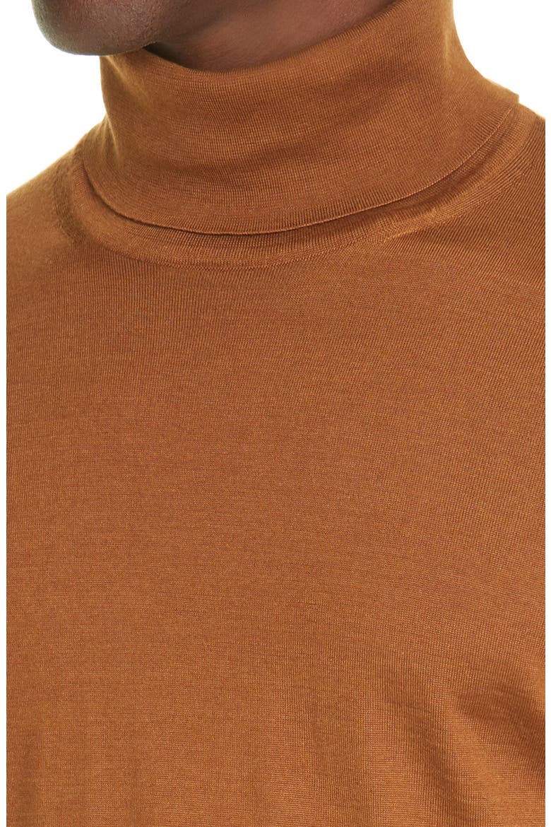 Cashseta Light Cashmere & Silk Turtleneck Sweater, Alternate, color, VICUNA