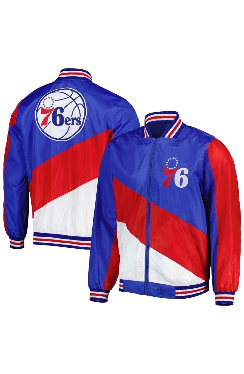 JH DESIGN Men's JH Design Royal Philadelphia 76ers Ripstop Nylon Full-Zip Jacket, Main, color,
