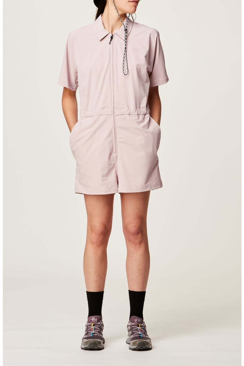 Genohas Water Repellent Stretch Romper, Main, color, SHADOW GRAY