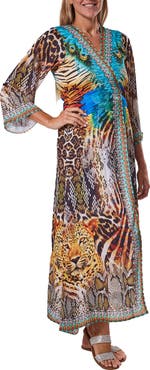 RANEES Cheetah Mix Longline Duster
