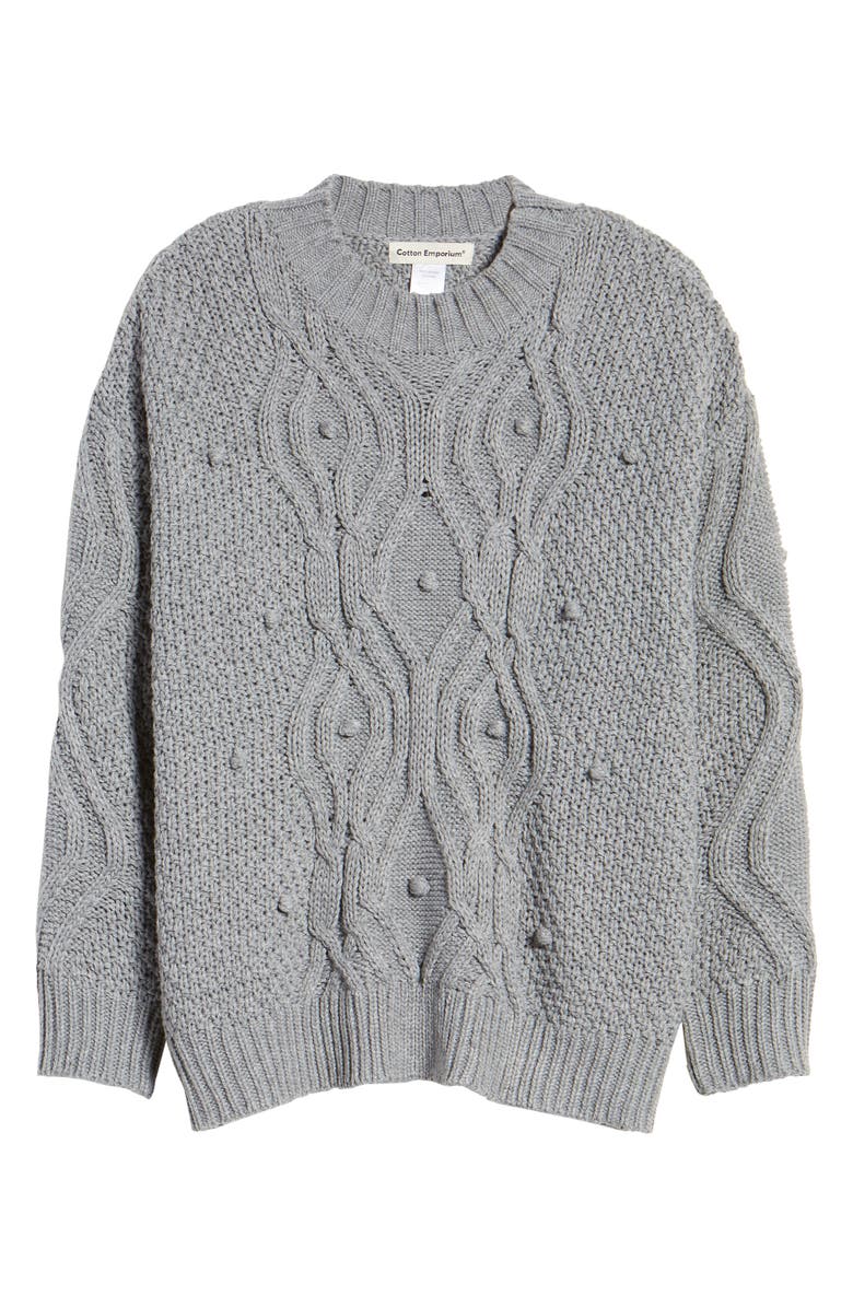 Cotton Emporium Textured Cable Sweater, Alternate, color, 