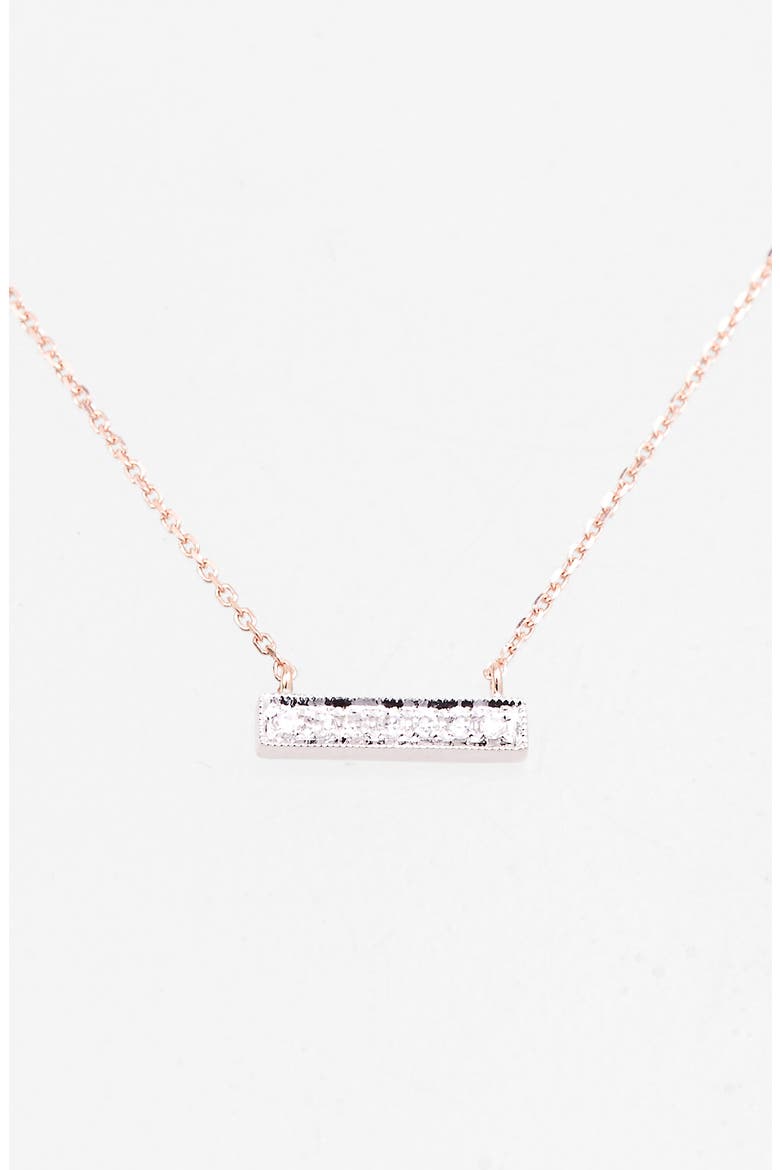 'Sylvie Rose' Diamond Bar Pendant Necklace, Main, color, ROSE GOLD