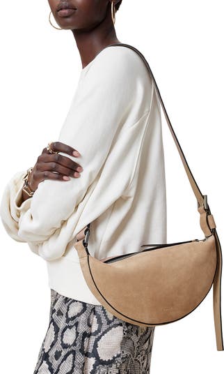 Half Moon Suede Crossbody Bag