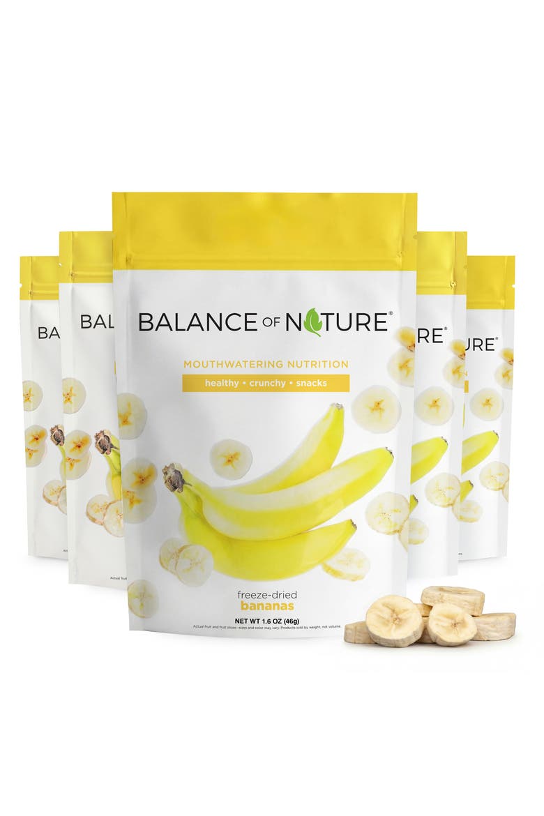 Freeze Dried Banana Slices Real Fruit Snack Five Pack, Main, color, None