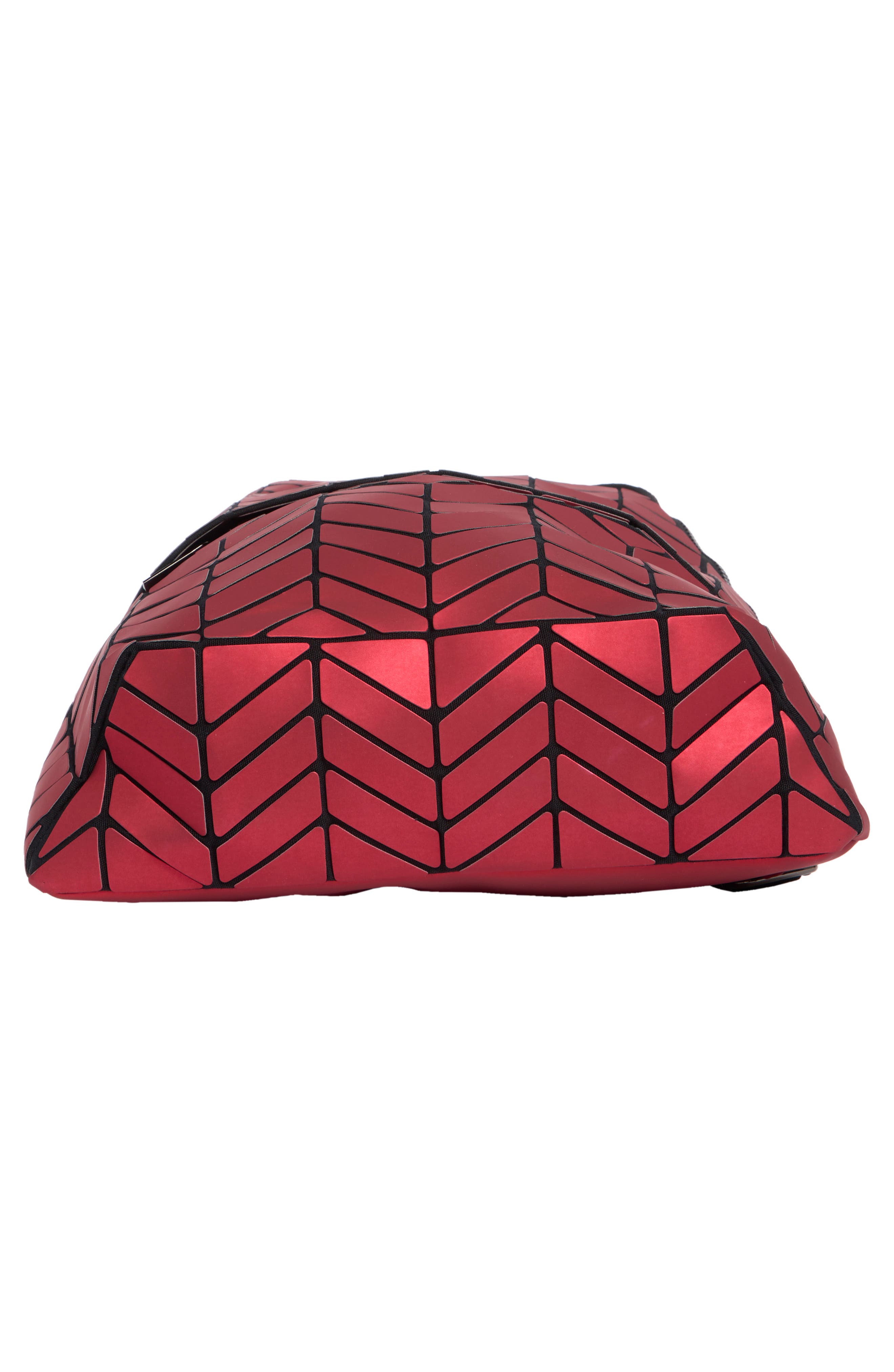 Chevron Faux Leather Backpack, Alternate, color, MATTE RED