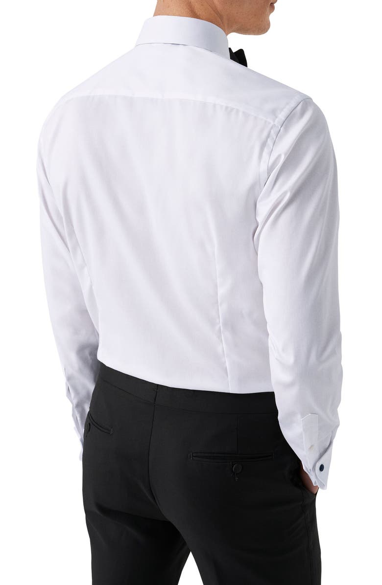 Eton Slim Fit Twill Fly Front Tuxedo Shirt, Alternate, color, White