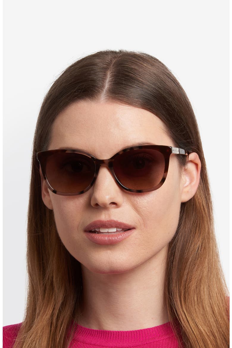 seline 54mm rectangular sunglasses, Alternate, color, HAVANA/ BROWN