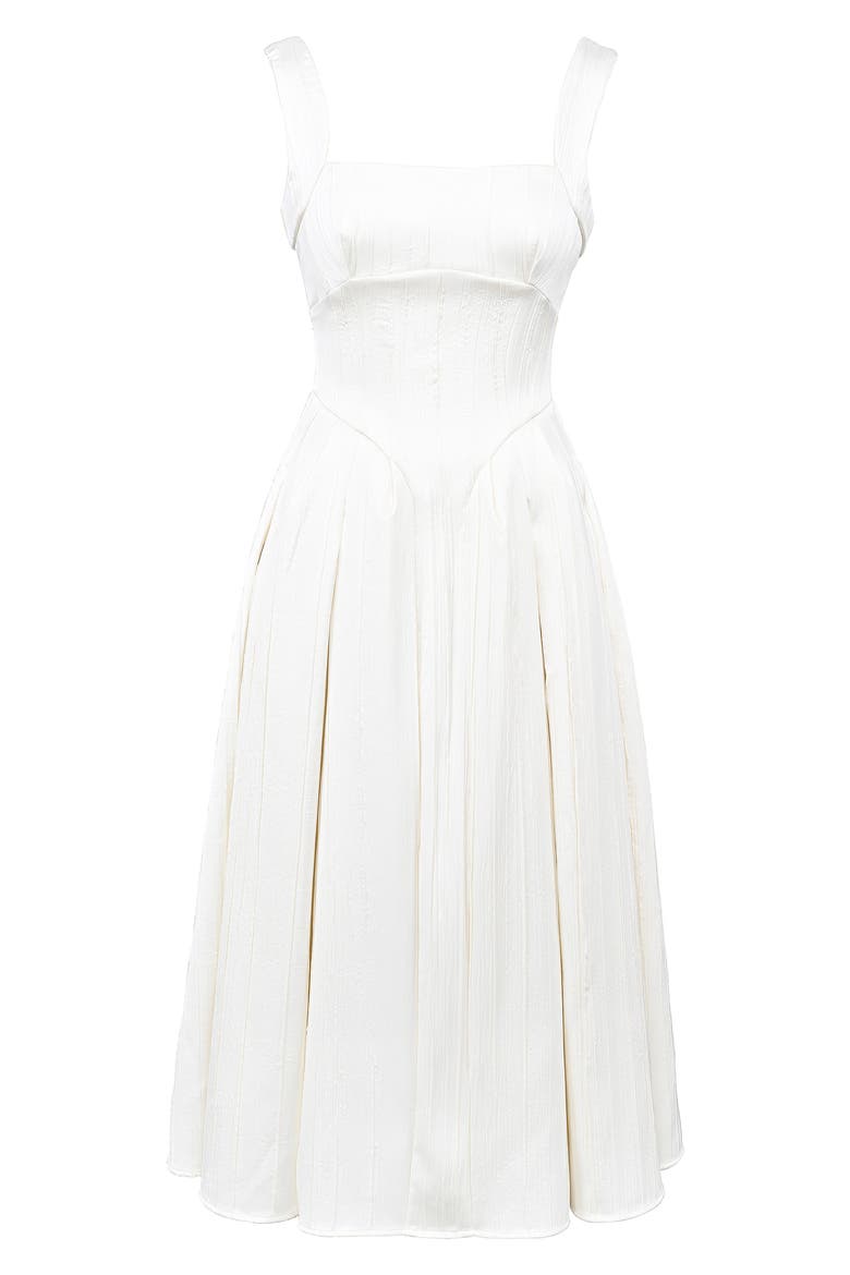 Isabeau Voluminous Fit & Flare Midi Dress, Alternate, color, IVORY