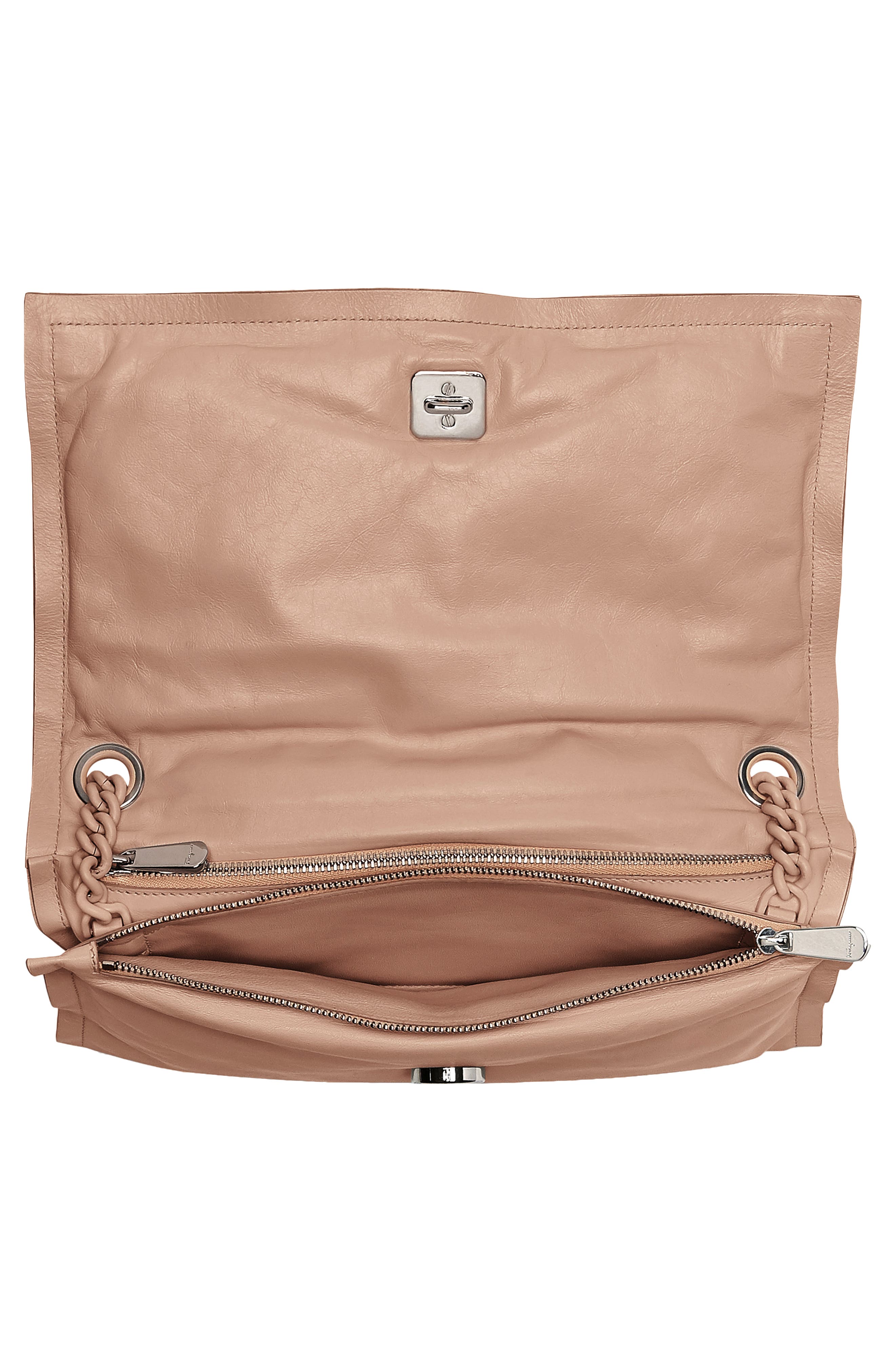 FERRAGAMO Viva Bow Puffy Leather Shoulder Bag, Alternate, color, 