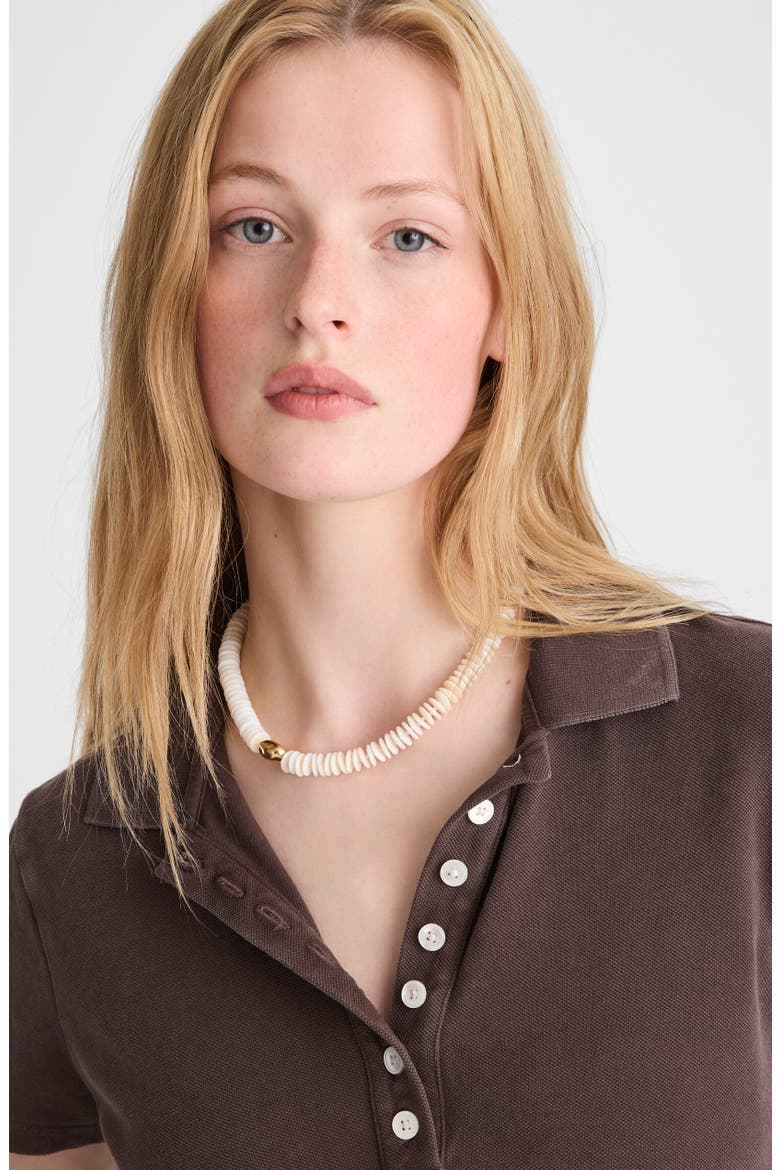 Puka Shell Bead Necklace, Alternate, color, VINTAGE IVORY