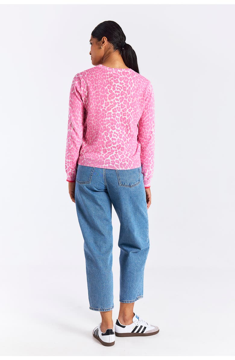 WISPR Lyra Leopard Knit Crewneck Sweater, Alternate, color, Pink Leopard Print