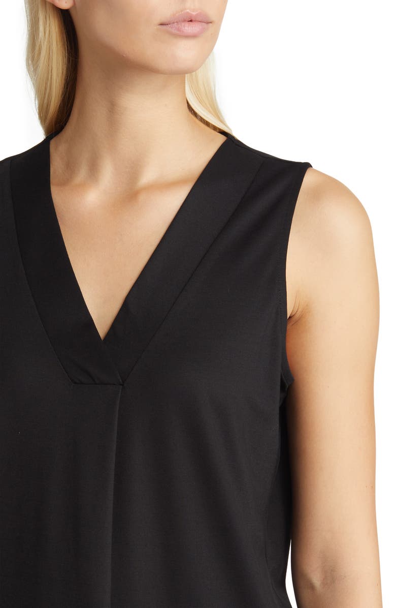 Anne Klein Harmony Pleat Neck Shell, Alternate, color, Anne Black