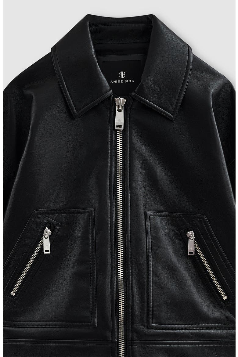 Assan Recycled Leather Jacket, Alternate, color, Black