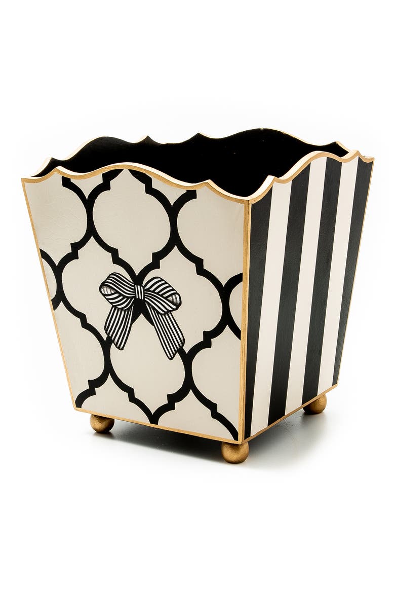 Pretty as a Bow Waste Bin, Main, color, BLACK