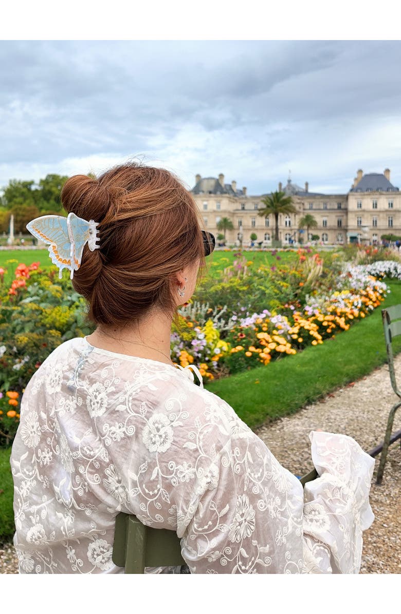 Solar Eclipse Swallowtail Hair Claw Clip, Alternate, color, Baby Blue