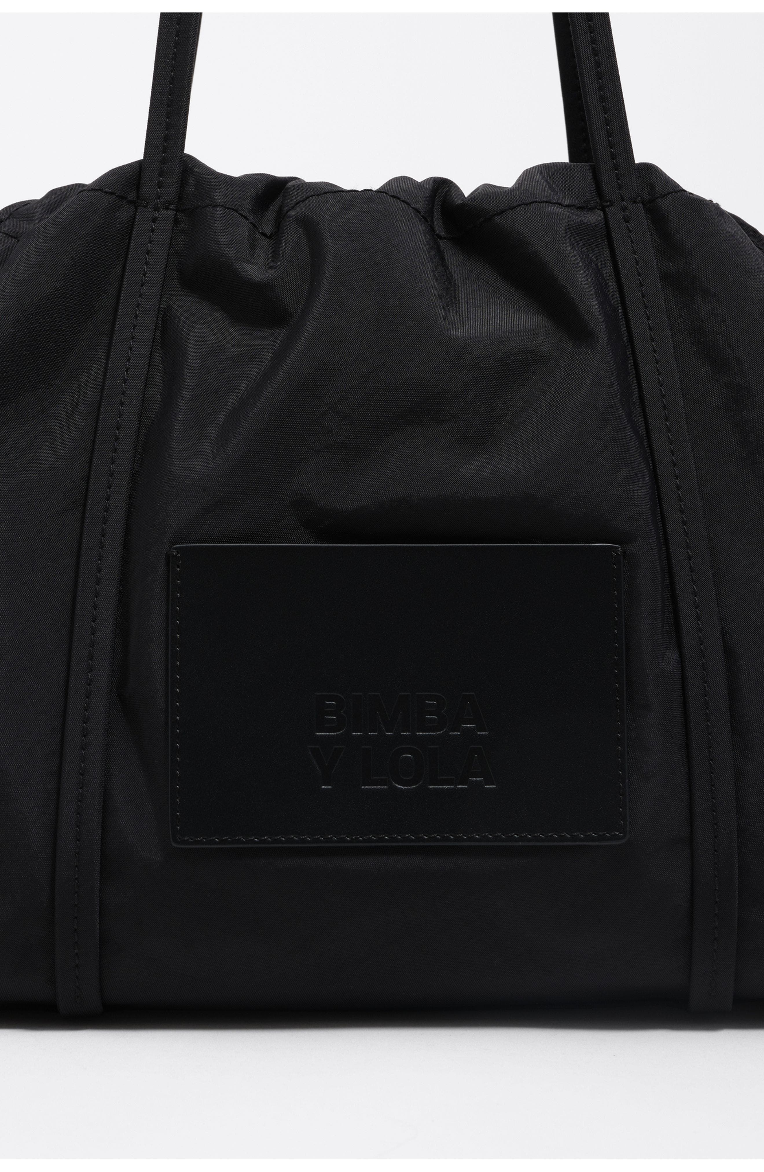 Large Nylon Shoulder Bag, Alternate, color, BLACK