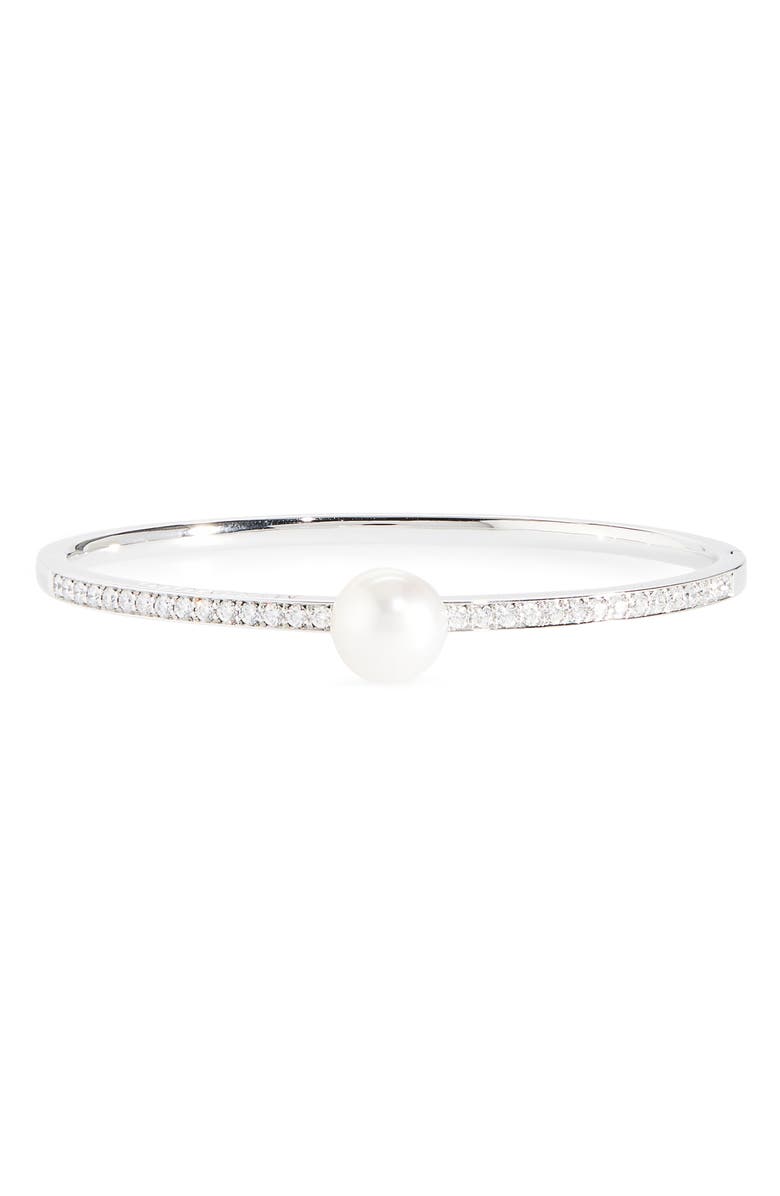 Mikimoto Diamond & Pearl Bracelet, Main, color, White Gold