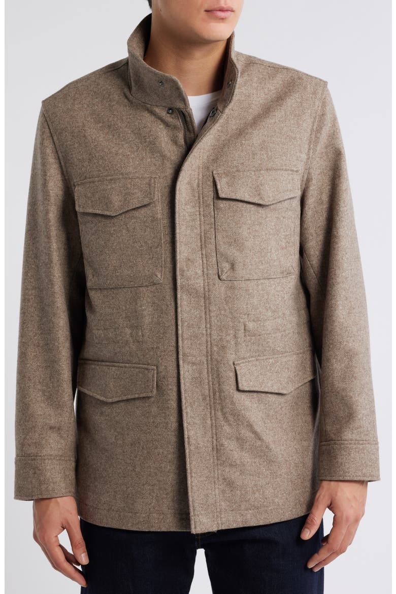 Felted Wool Blend Field Jacket, Alternate, color, COL 3 TAN