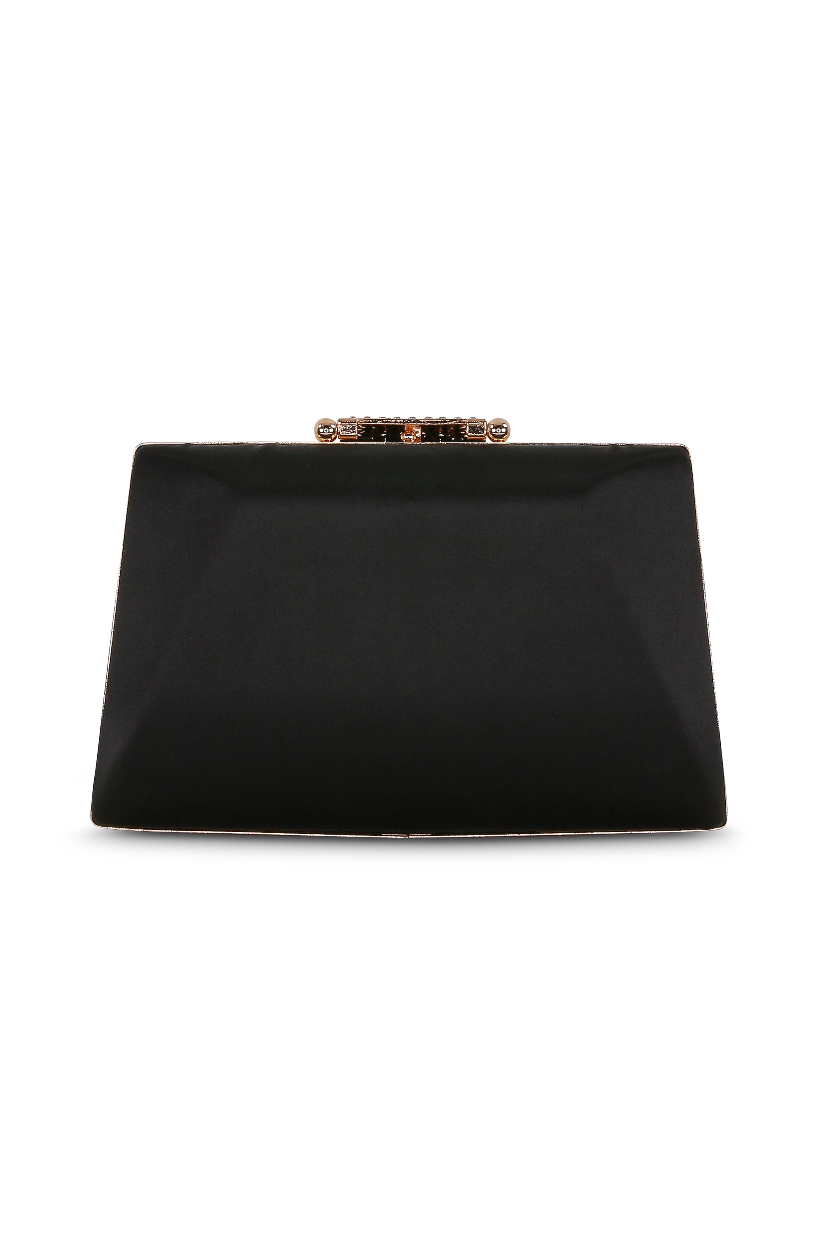 Jewel Badgley Mischka Amira Faceted Minaudiere, Alternate, color, Black