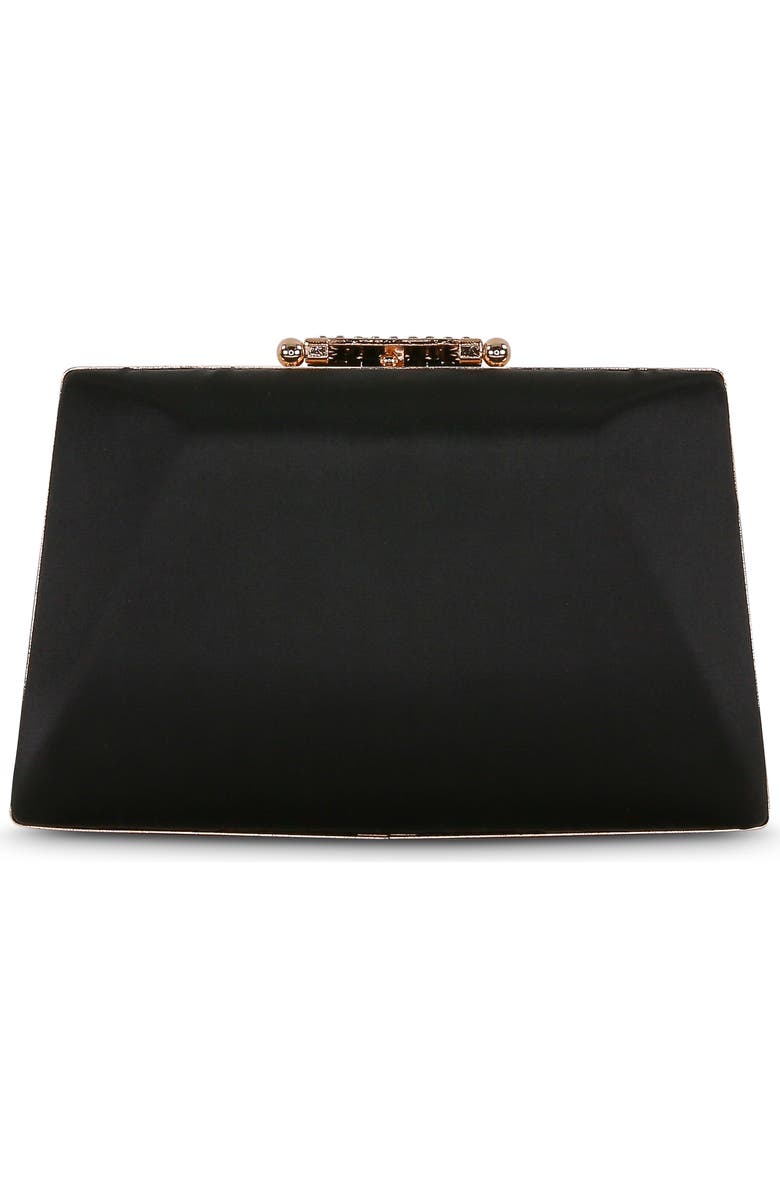 Jewel Badgley Mischka Amira Faceted Minaudiere, Alternate, color, Black